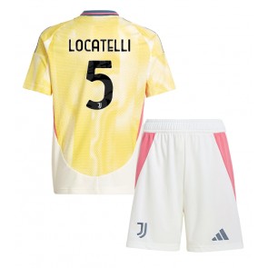 Juventus Manuel Locatelli #5 Dětské Venkovní dres komplet 2024-25 Krátký Rukáv (+ trenýrky)